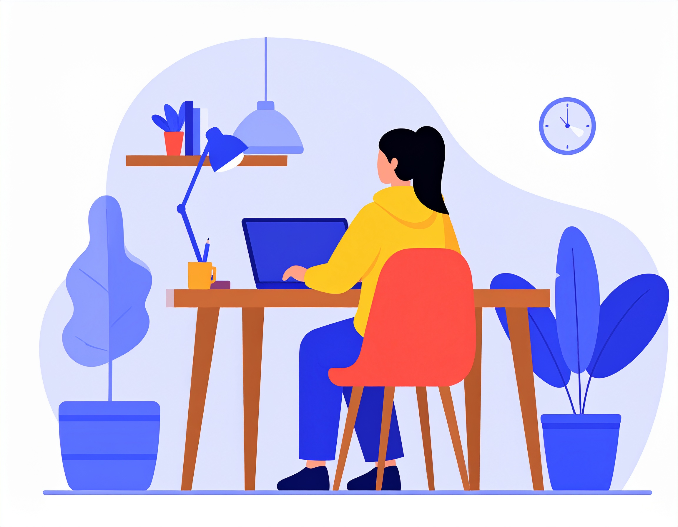 Professional working on laptop with networking and job search elements